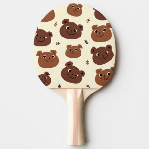 Raquete De Ping Pong Cara de urso engraçado