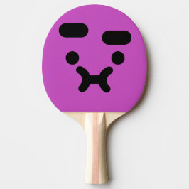 Raquete De Ping Pong Cara roxa confusa e emburrada fofa