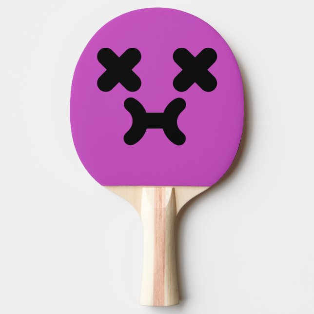 Raquete De Ping Pong Cara Roxa Emburrada Atordoada  (Frente)