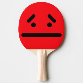 Raquete De Ping Pong Cara Vermelha Branca Triste