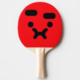 Raquete De Ping Pong Cara Vermelha Confusa e Emburrada