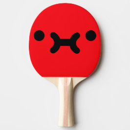 Raquete De Ping Pong Cara Vermelha Emburrada Fofa