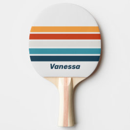 Raquete De Ping Pong Cardo Vintage Através de Listras com Nome