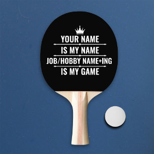 Raquete De Ping Pong Cargo Engraçado Personalizado e Nome do Hobby