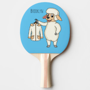 Raquete De Ping Pong Carneiro bonito com cartografia de jaqueta
