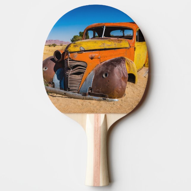Raquete De Ping Pong Carro antigo e abandonado em Solitaire, Namíbia (Verso)