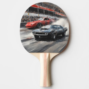 Raquete De Ping Pong Carros de músculo vermelho e preto