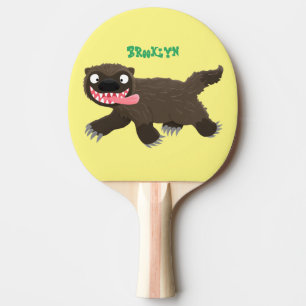 Raquete De Ping Pong Cartografia de lobo faminta e engraçada