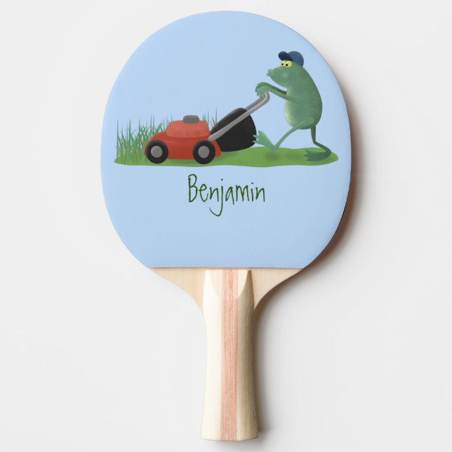Raquete De Ping Pong Cartografia de relva verde-sapo engraçada (Frente)