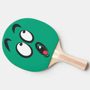 Raquete De Ping Pong Cartoon Bonito Engraçado Rosto Chocado