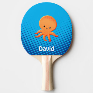 Raquete De Ping Pong Cartoon Bonito Octopus Blue Ocean