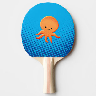 Raquete De Ping Pong Cartoon Bonito Octopus Blue Ocean