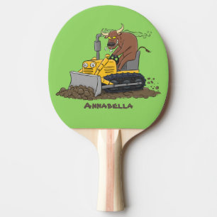 Raquete De Ping Pong Cartoon buldozer engraçado