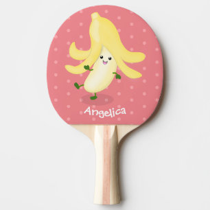 Raquete De Ping Pong Cartoon de banana kawaii