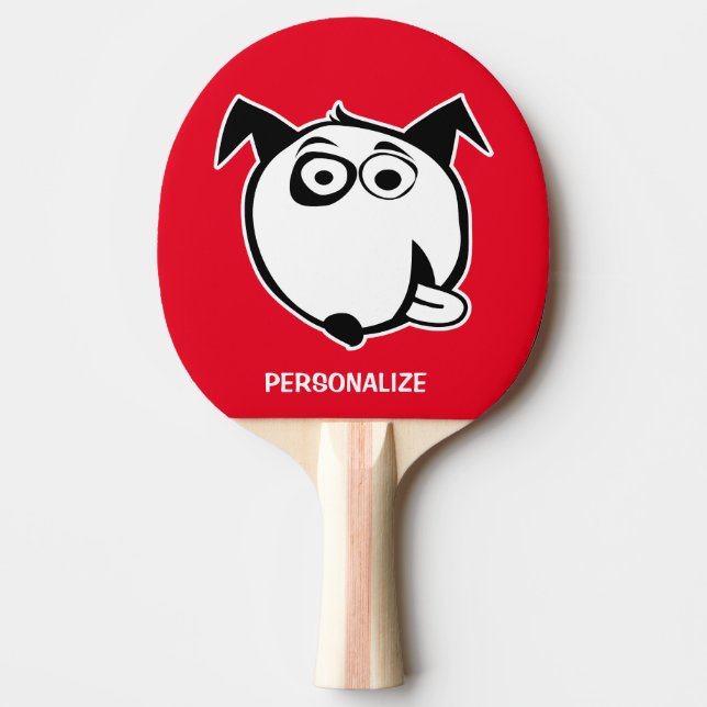 Raquete De Ping Pong Cartoon de cão engraçado mesa pingue-pongue tênis (Frente)