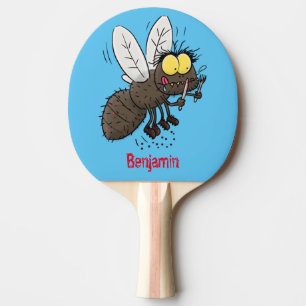 Raquete De Ping Pong Cartoon de insetos com mosca espinhenta