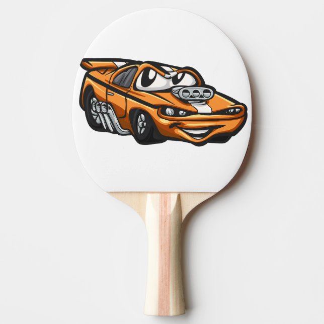 Raquete De Ping Pong Cartoon de músculo clássico do carro - Escolha a c (Frente)