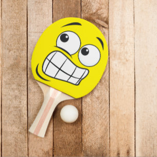 Raquete De Ping Pong Cartoon Encantado Moderno Rosto Oops Emoção