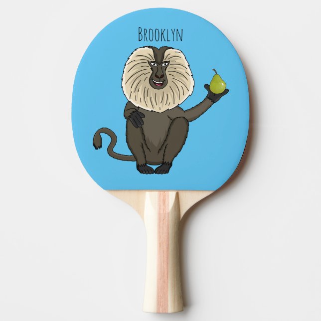 Raquete De Ping Pong Cartoon macaco macaco-cauda-leão engraçado (Frente)