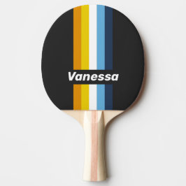Raquete De Ping Pong Carvão Crepuscular Listrado com Nome
