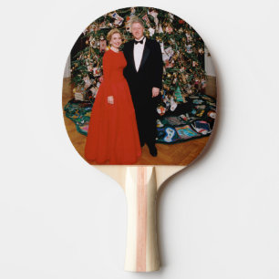 Raquete De Ping Pong Casa Branca de Natal Bill & Hillary Clinton