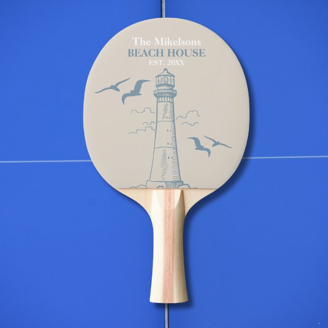 Raquete De Ping Pong Casa Náutica de Praia Personalizada Elegante (Criador carregado)
