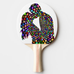 RAQUETE DE PING PONG CASAL BEIJANDO