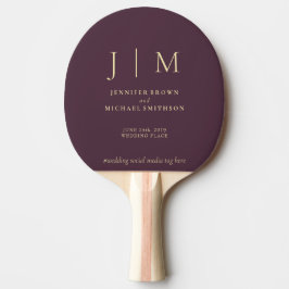 Raquete De Ping Pong Casamento Divertido Simples Formal Champanhe Fig d