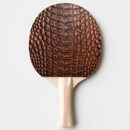 Raquete De Ping Pong Castanho Crocodilo Alligator Pele Faux Couve Impre