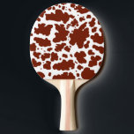 Raquete De Ping Pong Castanho Vaca Coloca Impressão<br><div class="desc">A pele das vacas clássicas, castanhas e brancas apresenta textura em decor e presentes de design. Impressão animal em manchas de vaca</div>