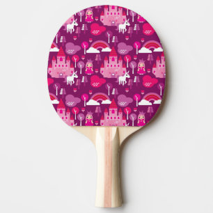 Raquete De Ping Pong castelo da princesa e arco-íris do unicórnio