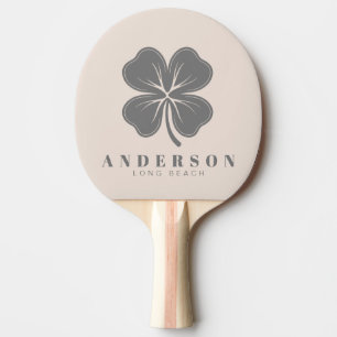 Raquete De Ping Pong Castelo de Areia Rosa Trevo de Quatro Folhas com N