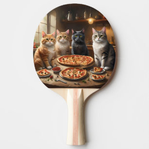 Raquete De Ping Pong Cat Pizza Night,