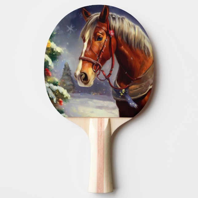 Raquete De Ping Pong Cavalo de Natal (1) (Frente)