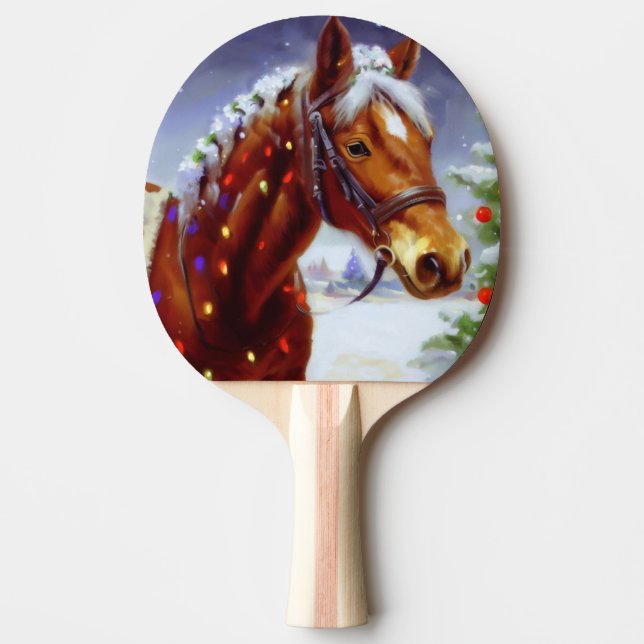 Raquete De Ping Pong Cavalo de Natal (3) (Frente)