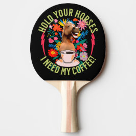 Raquete De Ping Pong Cavalo Engraçado Amante de Café Humor