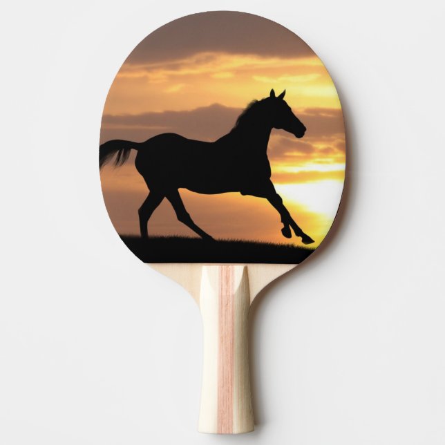 Raquete De Ping Pong Cavalo no por do sol (Frente)
