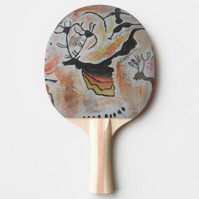 Raquete De Ping Pong Cave Art Abstrato (Frente)