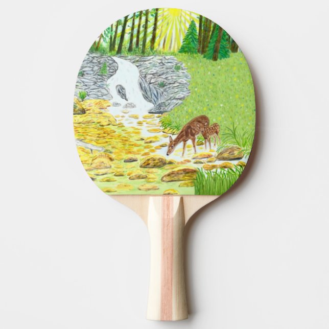 Raquete De Ping Pong Cerva e Filhote (Frente)