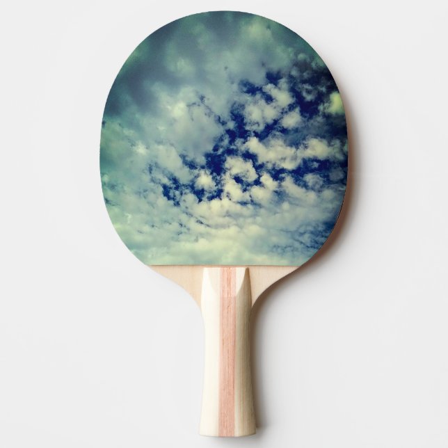 Raquete De Ping Pong Céu escuro, espiando pelas nuvens (Frente)