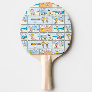 Raquete De Ping Pong Charlie Brown & Sally Sorvete Na Praia