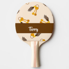 Raquete De Ping Pong Chaves Douradas da casa a rosa