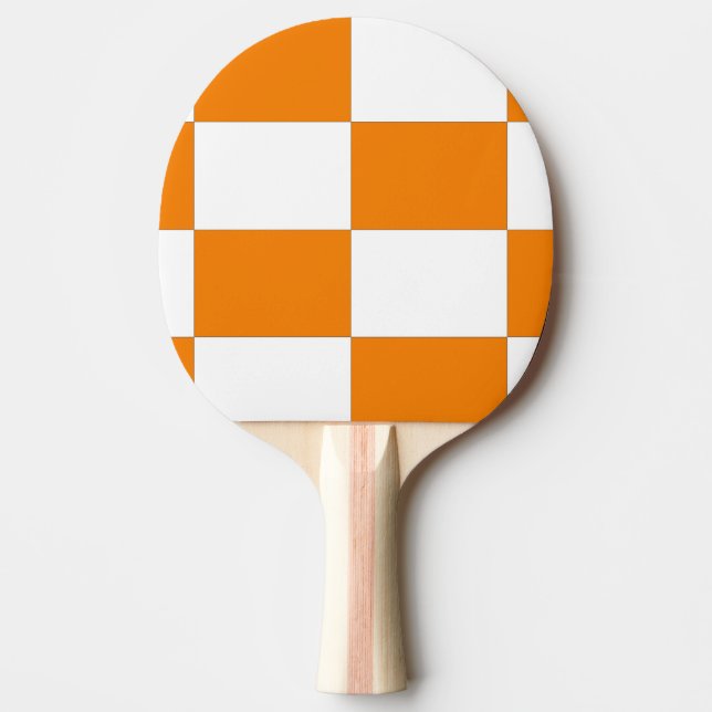 Raquete De Ping Pong Checkard Orange & White Design (Frente)