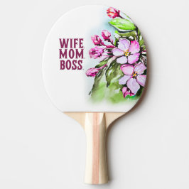 Raquete De Ping Pong Chefe Mãe Esposa, Flores Rosa