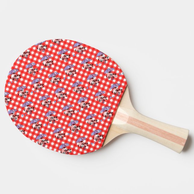 Raquete De Ping Pong Xadrez rosa-palha escandinava Nome monograma