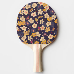 Raquete De Ping Pong Cherry Blossom Butterfly Impressão asiático