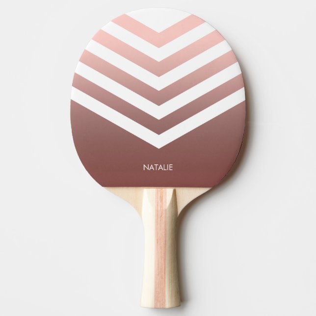 Raquete De Ping Pong Chevrons Dourados rosa (Frente)