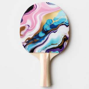 Raquete De Ping Pong Chic Pastel cor-de-rosa, azul roxa, dourado Faux M