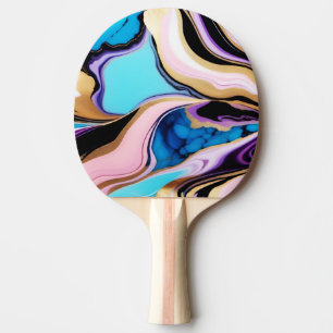 Raquete De Ping Pong Chic Pastel cor-de-rosa-rosa dourado Faux Marble