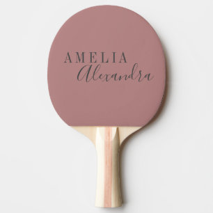 Raquete De Ping Pong Chic Personalizado de Boho de Cinza Dusty de Scrip